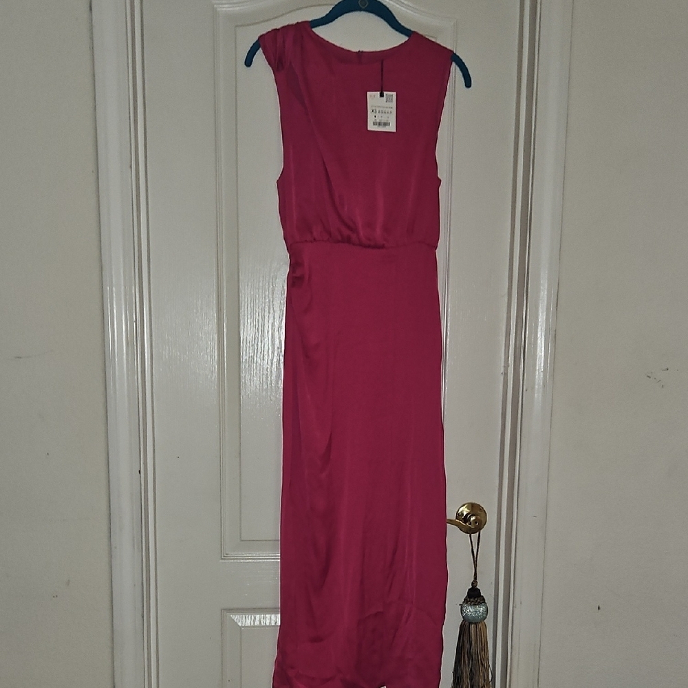 Zara Vibrant Pink Maxi Dress